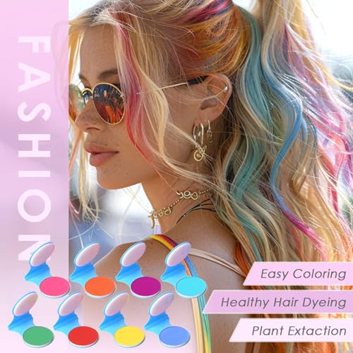 8-Count Washable Temporary Hair Chalk Set for Kids & Adults