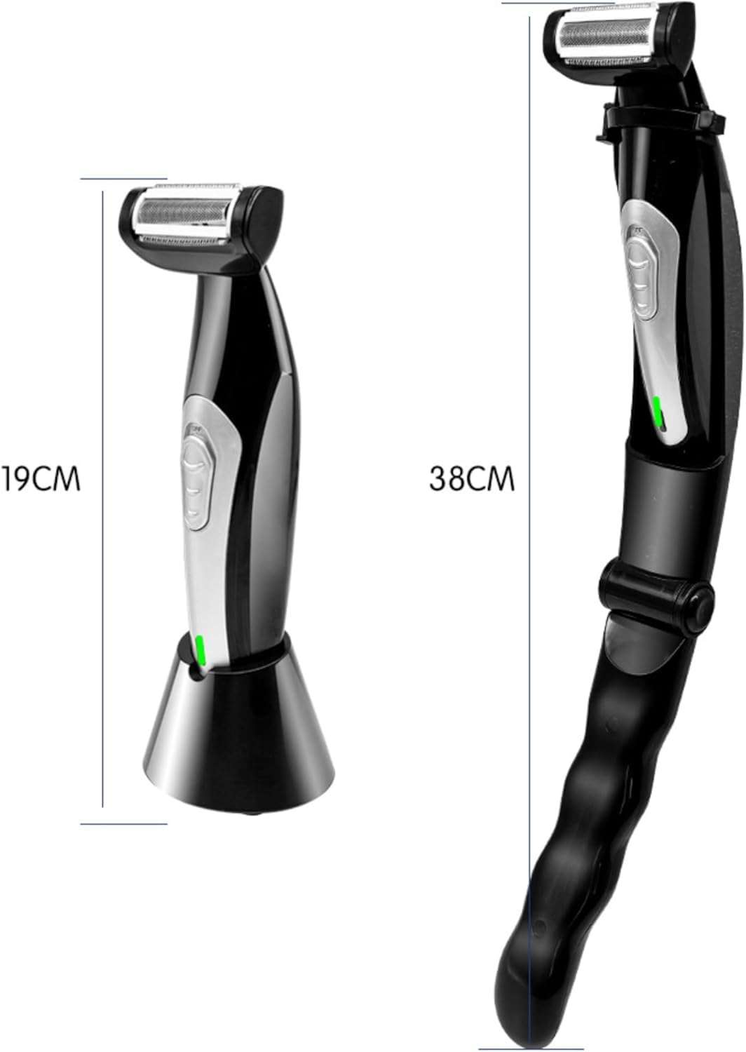 Multi Fuctional Chest Back Shavers for Men, Wet Dry Use Back Extreme Reach Removable Handle Shavers