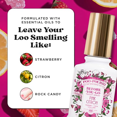 Poo-Pourri Toilet Spray, Pink Citron, 2 Fl Oz - Odor Deodorizer