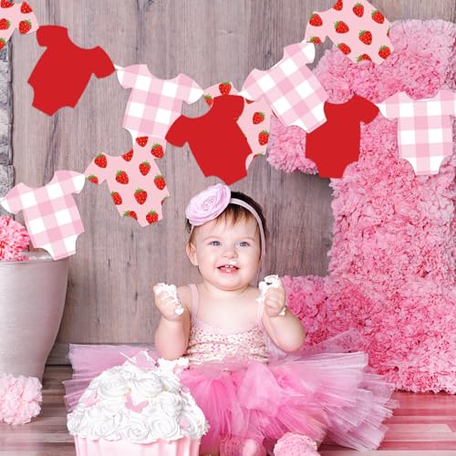 Strawberry Baby Shower Banner | DIY Paper Garland for Parties