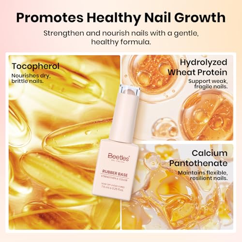 Beetles Nude Neutrals Rubber Base Gel Nail Polish Set 6 Colors 7.5ml – Natural & Long-Lasting