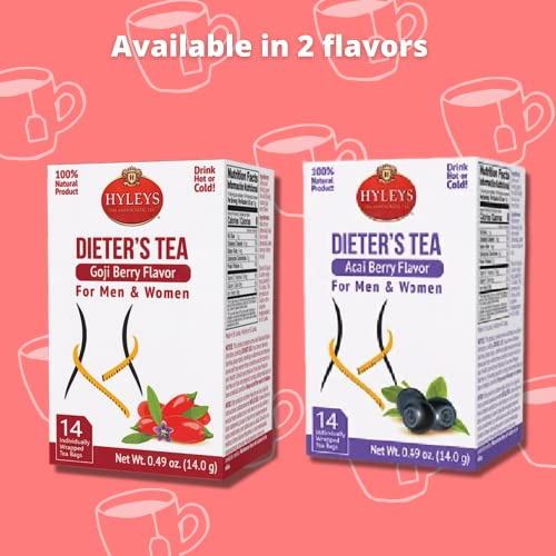 Hyleys Dieter's Tea with Goji Berry Flavor - Weight Loss Detox, 14 Bags