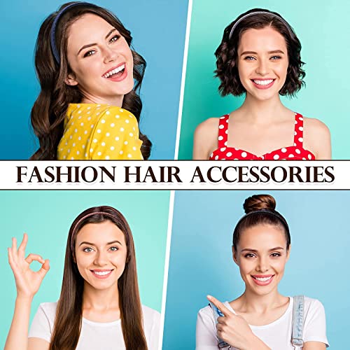 WOVOWOVO 12 Pcs Thin Plastic Headbands with Teeth - Simple Style