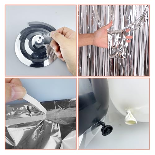 92 PCS Black & Silver Happy Birthday Balloon Decoration Set