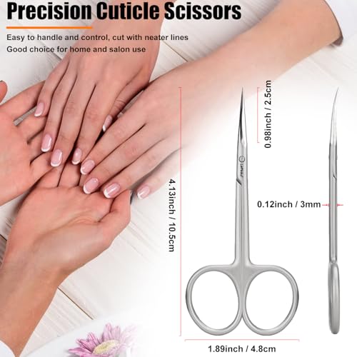 LePinko Precision Stainless Steel Cuticle Scissors for Manicure & Pedicure