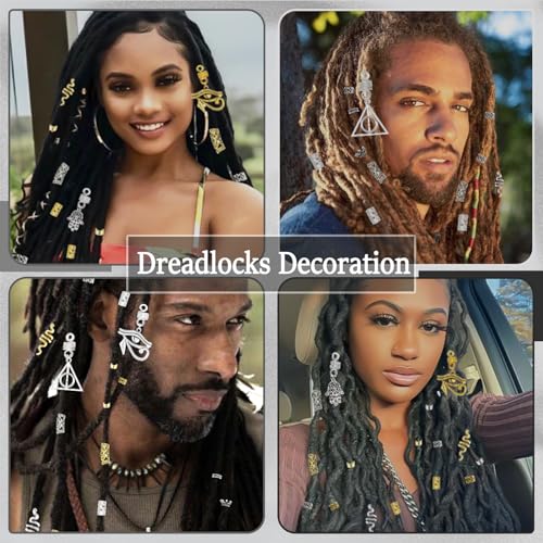 Viking Hair Jewelry Set - 230PCS Gold & Silver Braids Beads