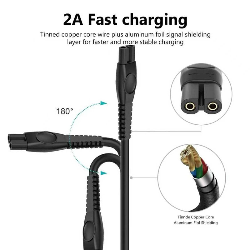 5V USB Charger for Philips Norelco Wet & Dry Electric Shaver & One Blade 360, Series 2000 2400 2600 3600 3900 5400 5000X 7200 i9000, 3000 5000 7000, for Phillips OneBlade QP2724 QP2834 Trimmer Razor