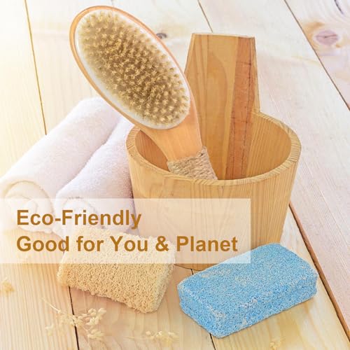 9.8" Natural Bristle Body Brush with Anti-Slip Handle