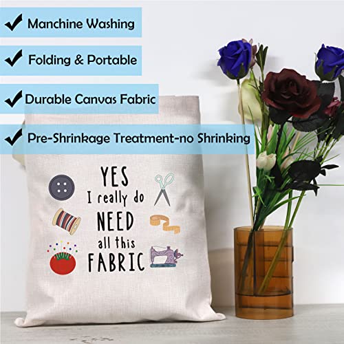GJTIM All Fabric Tote Sewing Gift Makeup Bag for Quilters & Tailors