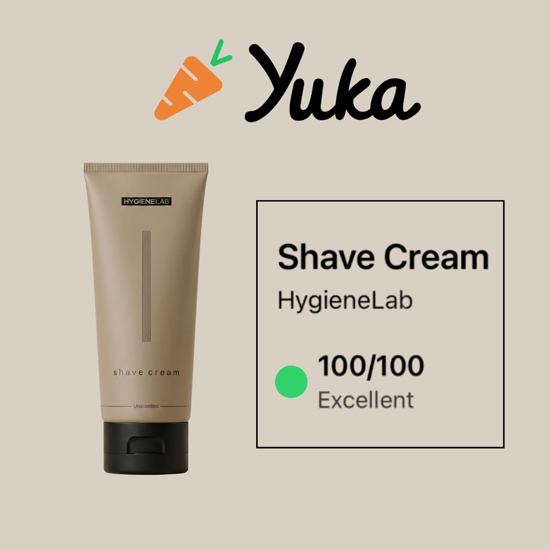 HygieneLab Shaving Cream - Fragrance-Free, Non-Toxic Formula with Aloe Vera & Shea Butter | 6.76 oz for Sensitive Skin