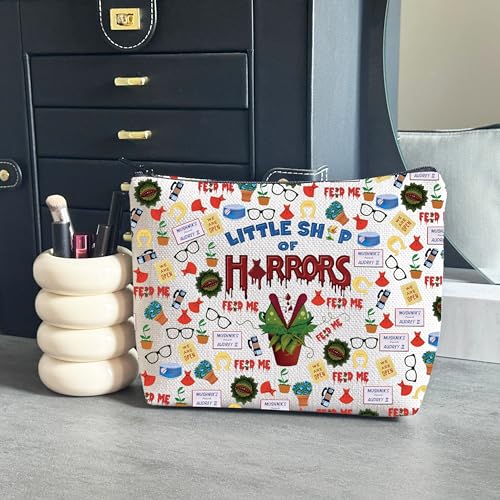 WCGXKO Horror Movie Makeup Bag - Little Shop Horror Gift, Beige