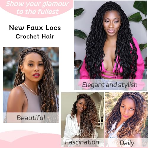 XTREND 10 Inch Faux Locs Crochet Hair, Pre-looped Goddess Locs - 7 Packs