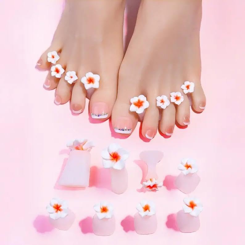16pcs Flower Toe Separators - Silicone Pedicure Nail Art Tools