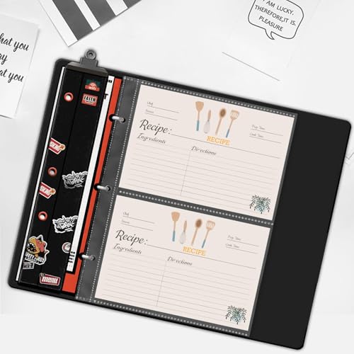 Recipe Card Protectors - 50 Pack 4x6 Sleeves for Binders
