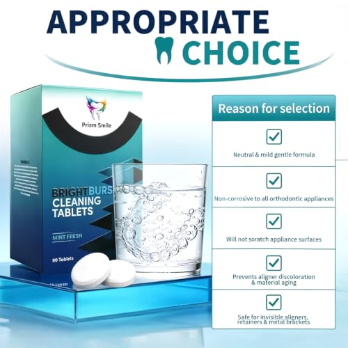 Prism Smile Retainer Cleaning Tablets - Mint Fresh, 90 Count