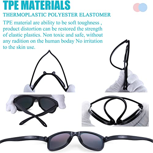 COASION Bendable Polarized Baby Sunglasses with Silicon Strap - Dark Blue/Grey, 0-24M