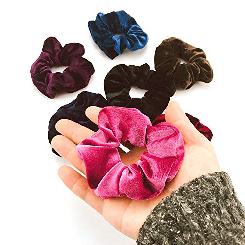 J-MEE 20 Pcs Velvet Hair Scrunchies - Soft Elastic Ties for Women