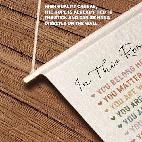 Inclusive Canvas Hanging Pennant Banner - 'You Belong Here' Decor