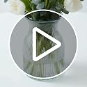8-Inch Ribbed Glass Vase for Weddings & Home Decor