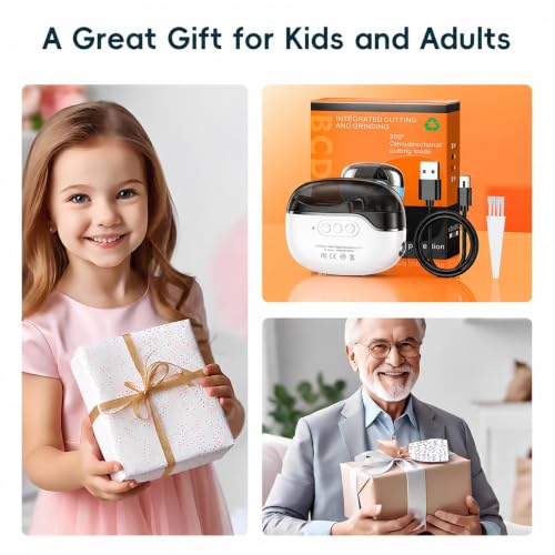 Blissleaf 3-in-1 Electric Nail Clipper for Babies & Adults with LED Light