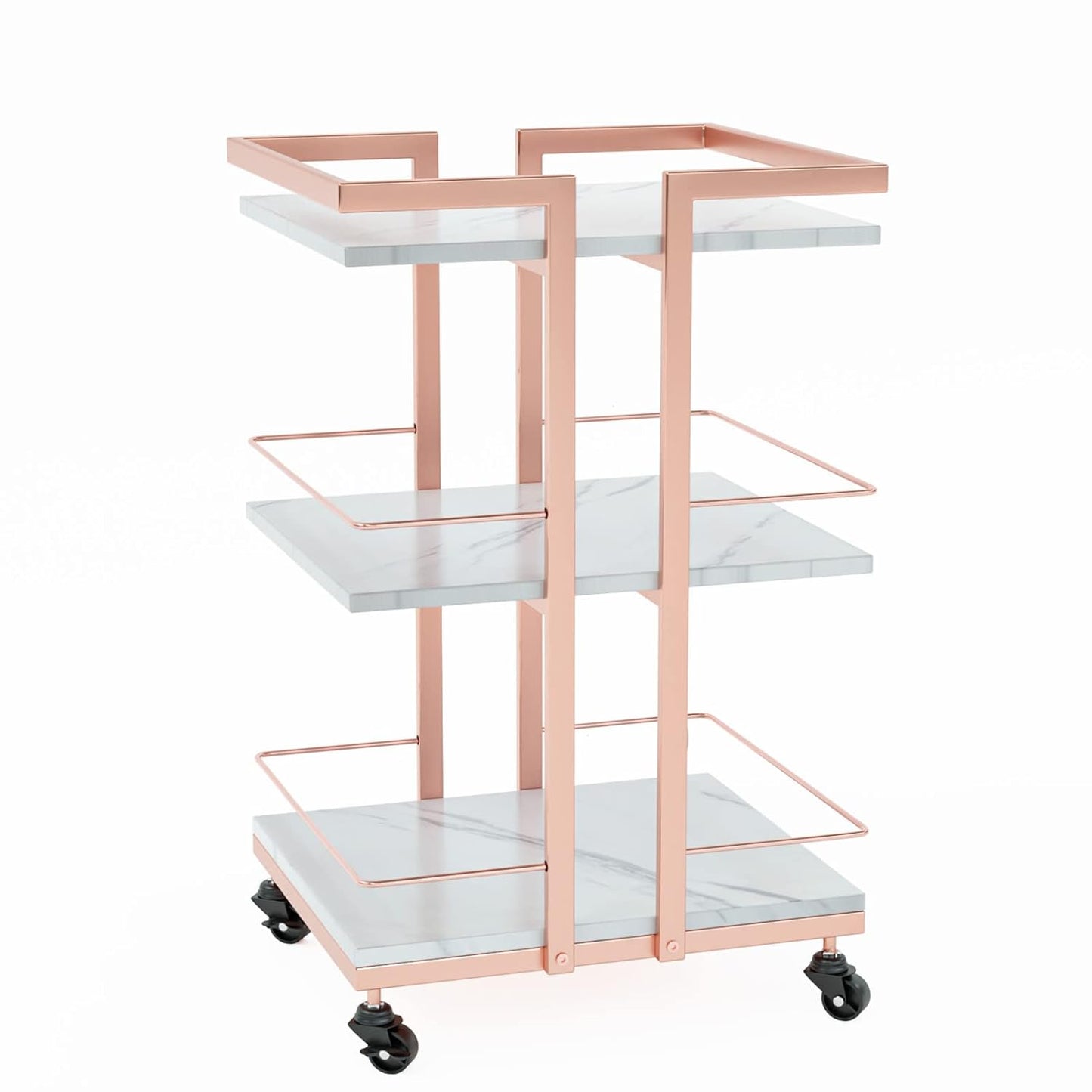 Esthetician Cart - Rolling Salon Trolley with Wheels | Black Gold Mobile Storage Organizer for Beauty Spa & Cosmetology