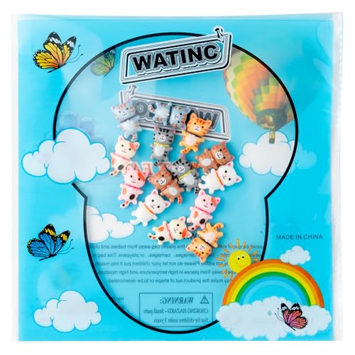 WATINC 14PCS 3D Cute Cat Fridge Magnets - Strong Magnetic Decorations