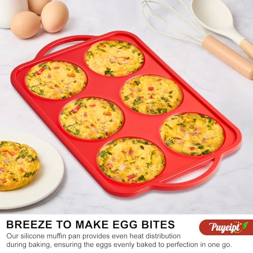 Jumbo Silicone Egg Bite Mold with Metal Frame - 2 Pack Muffin Top Pans