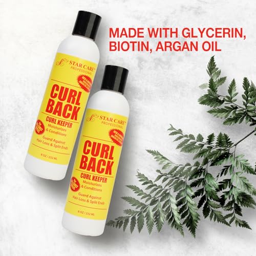 Curl Back Curl Keeper 8oz - Bouncy Curl Activator & Moisturizer with Biotin & Argan Oil for All Curly Hair Types