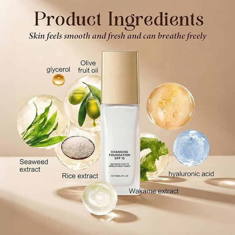 Color Changing Foundation for Mature Skin - Hydrating Concealer Cream | Lightweight, Buildable Coverage, Natural Finish