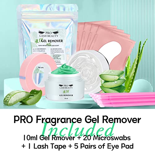 PRO LASHBEAUTY Aloe Scent Eyelash Extension Remover Kit 10ML with Microswab & Eye Patch