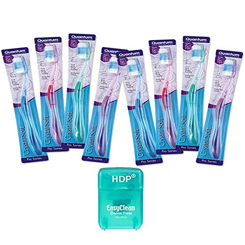 HDP Crystal Soft Toothbrush Set with Floss - Pack of 8