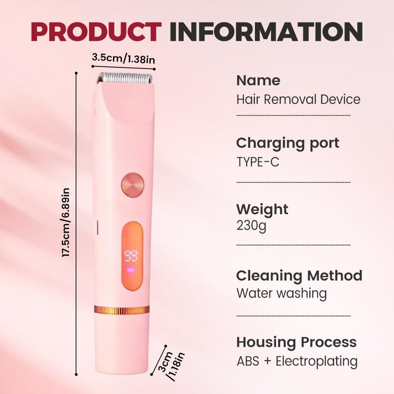 Dual-Headed Electric Trimmer for Women Face & Body, 2026 New 2 in 1 Painless Body Hair Remover & Facial Hair Trimmer, Wet & Dry Womens Electric Razor for Women Arms Legs Face Underarm (Blue)