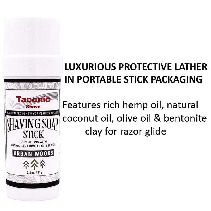 Taconic Shave Shaving Soap Stick with Antioxident Rich Seed Oils for a smooth shave (Urban Woods)