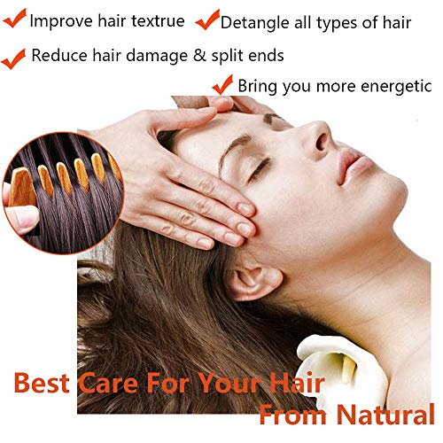 Fair Leaves Handmade Wooden Hair Comb - Anti-Static Detangler for All Ages