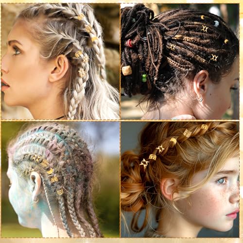 40pcs Adjustable Gold Hair Cuffs for Braids - Hair Jewelry Accessories
