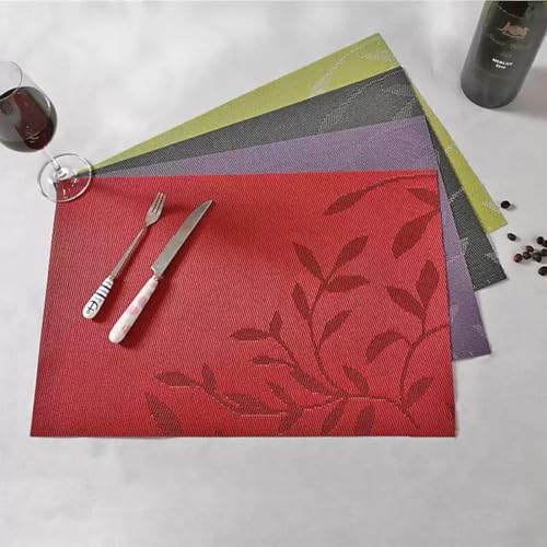 Panda Palm Heat-Resistant Vinyl Placemats Set of 8 - Black
