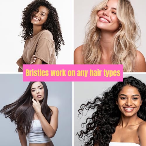 G.B.S Faux Ivory Nylon Bristle Hair Brush 7 3/8" for Detangling & Styling (2 Pack)