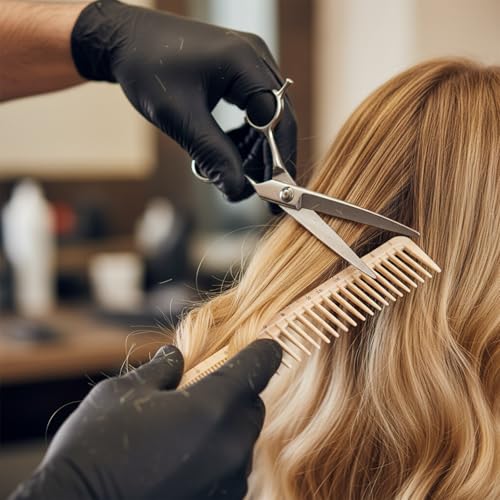 Professional Hair Cutting Combs Set - 2 Anti-Static Barber Combs with Ruler Measurements