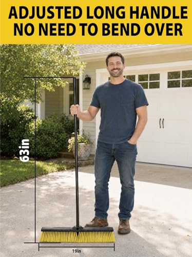 18" Heavy Duty Outdoor Push Broom with 63" Handle