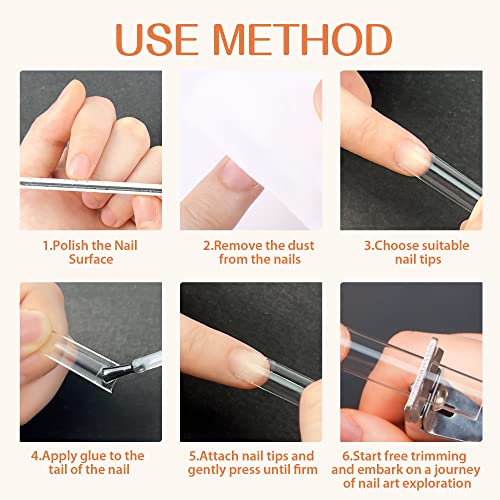 UNA GELLA XXL Soft Gel Nail Tips - Square & C-Coffin, 432pcs