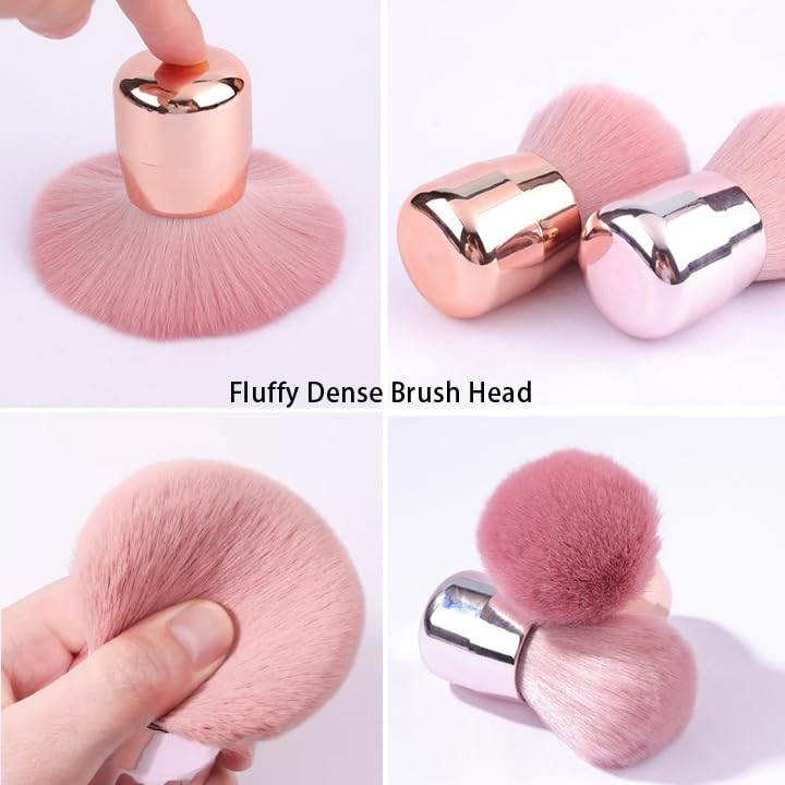 Travel Size Makeup Blush Brush - Fluffy Kabuki Foundation Brush