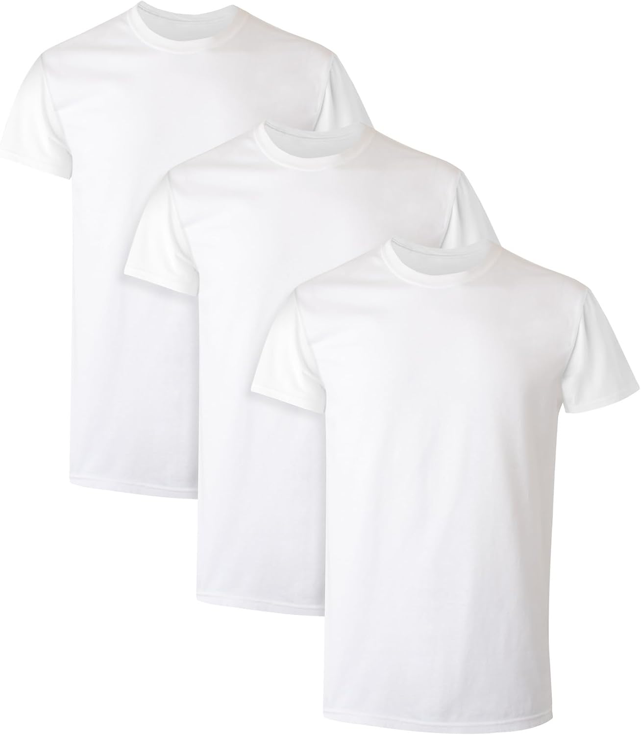 Hanes Men's Cotton Undershirts - Stay-Tucked, Soft Fabric | White/Black Multipack