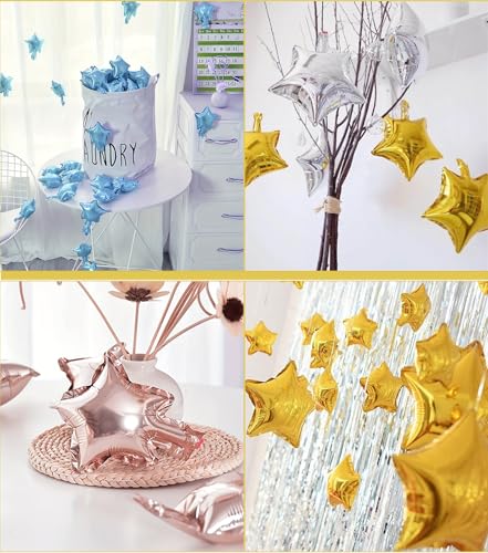50pcs Mini Star Foil Balloons – 5 Inch Decorative Party Balloons