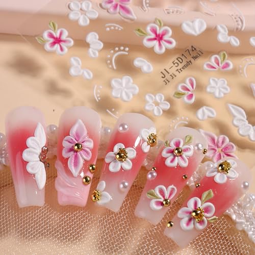 4 Sheets Floral Nail Stickers for DIY Manicure - Spring & Summer Designs