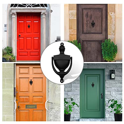 SANATO Heavy Duty Black Door Knocker - 6.2 Inch Solid Brass