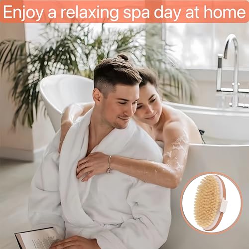 Dry Brushing Body Brush Set - Natural Bristle Exfoliating Brushes