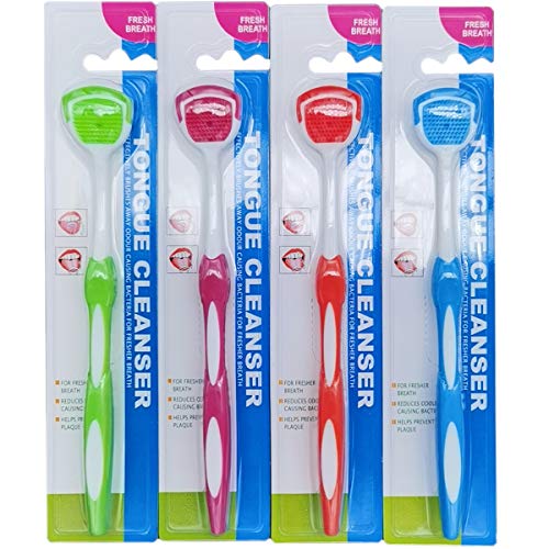 MR LION 4 Pack Tongue Scrapers - Oral Hygiene & Bad Breath Freshener