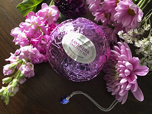 Enliven Me Lavender Bath Bomb with Necklace, 10 oz Extra Large Handmade in USA - Pack of 1