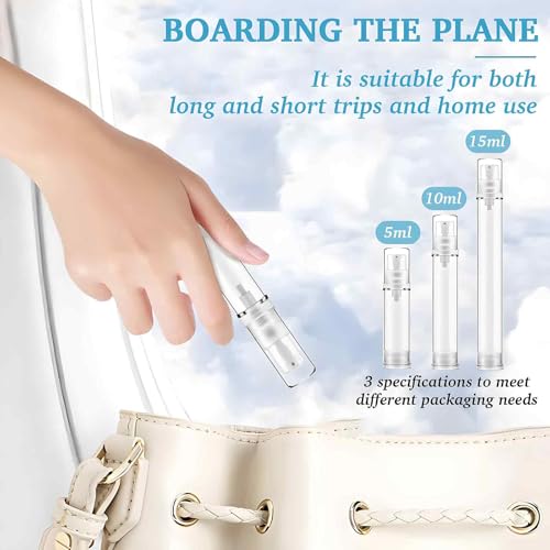 Gaahkai 12PCS Airless Pump Travel Bottles Set 5-15ml Leak-Proof Lotion Containers