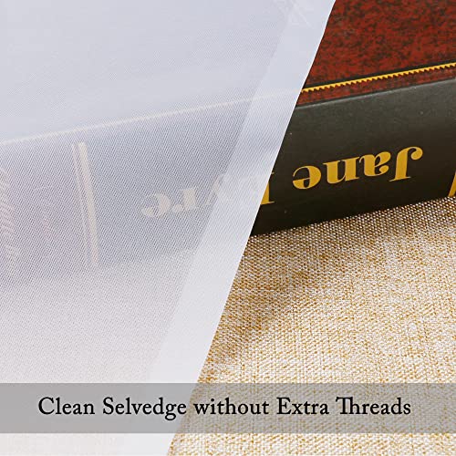 OWENIE Sheer White Curtains 84" Long, 2 Panel Set, 59" Wide Voile Drapes